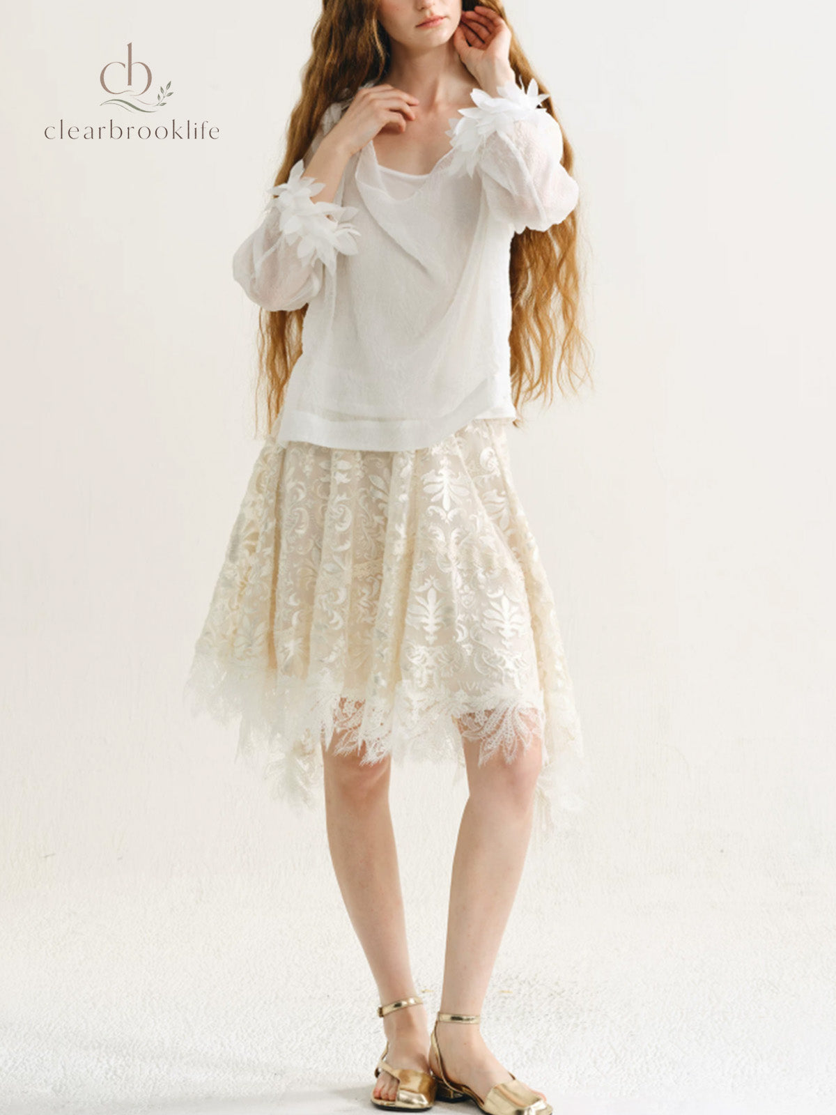 Noelle Burnout Floral Skirt