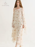 Elysian Petal Drift Maxi Dress