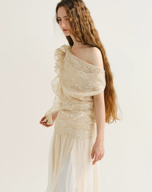 Elara Jacquard Whisper Top