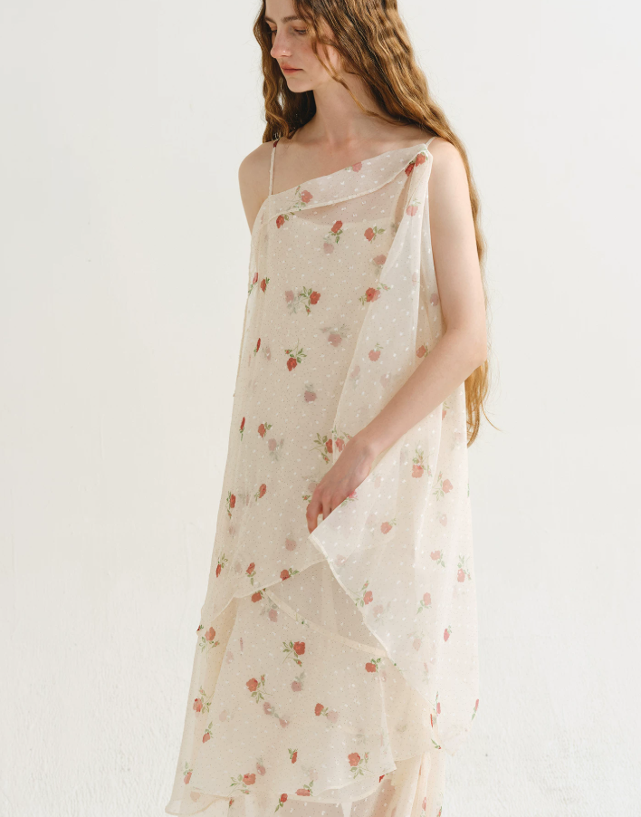 Elysian Petal Drift Maxi Dress