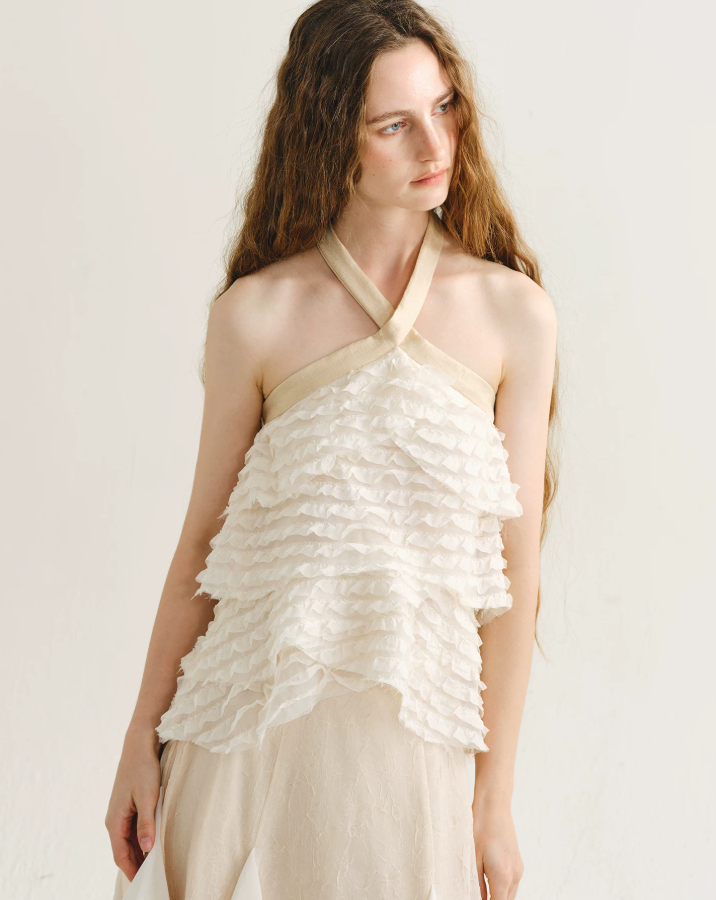 Roselle Cascade Halter Top