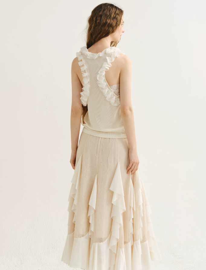 Aveline Silk Ruffle Tank