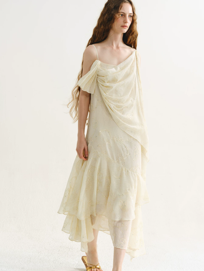 Lumina Sequin Cascade Dress